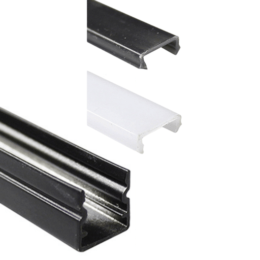 3M De Perfil De Aluminio Negro Empotrar o Sobreponer 10.5x10.5mm - Wattko