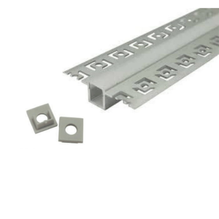 3M Perfil De Aluminio Con Mica Blanca Para Plafón Empotrar 12.4X15MM - Wattko