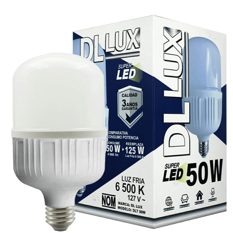 Foco ahorrador 50W - 127v Super Led 6500k - Wattko