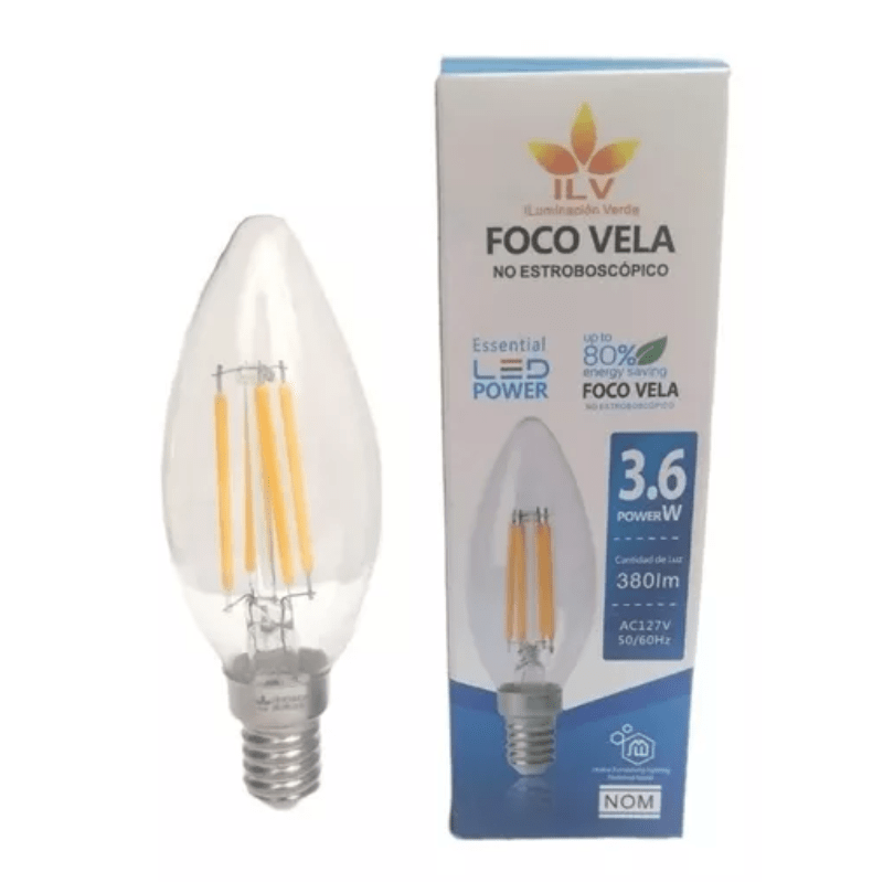 Foco Led Tipo Vela 3.6w Base E14 Alta Calidad - Wattko