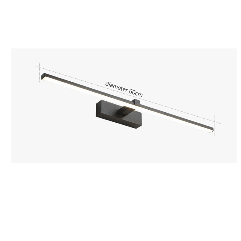 Lampara Lineal LED 5500K ( BAÑO ) Negra - Wattko