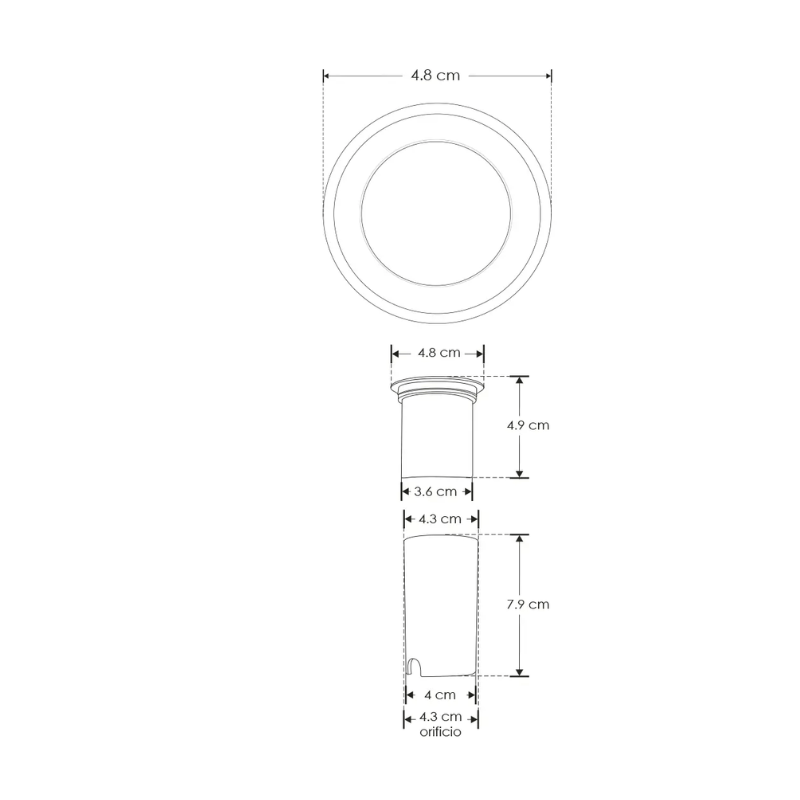 Luminario de piso empotrable 1w Blanco Calido IP65 - Wattko