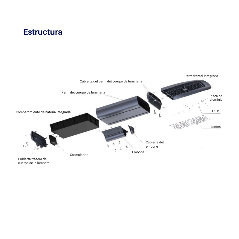 Suburbana Solar LED 60W Blanco Frío 57K Con Panel Independiente - Wattko