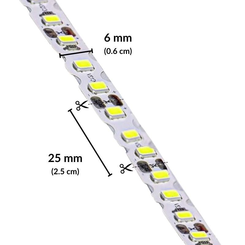 10M Tira LED 2835 12V, Blanco Frío 65K, 120 LEDS Y 72W METRO - Wattko