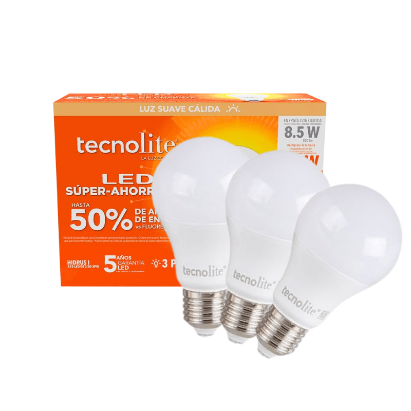 3 Pack Foco Globo LED 8.5W Base E27 Blanco Cálido 3K Interior IP20 - Wattko