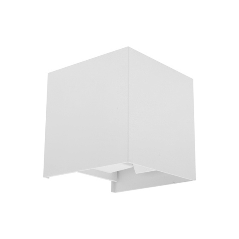 Arbotante LED 6W Cubo Blanco- Blanco Cálido Para Exterior Haz De Luz Manipulable - Wattko