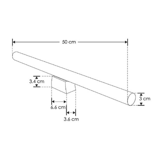 Arbotante tubular blanco 8W Blanco cálido / Blanco neutro - Wattko