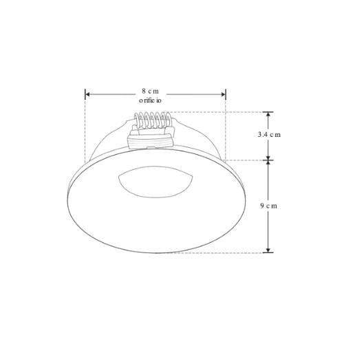 Aro Circular Semi-Profundo Negro Mate Para Empotrar Para Foco MR16 - Wattko