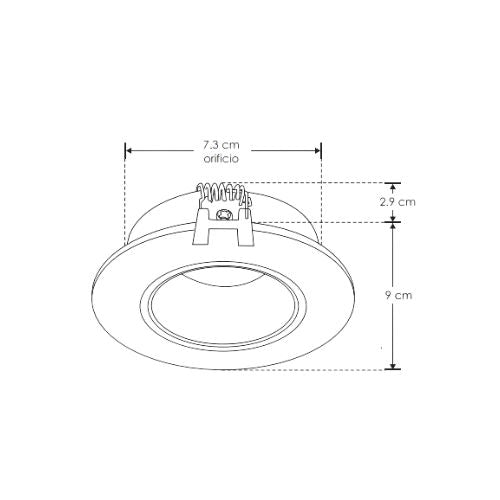 Difusor redondo dirigible para lámpara MR16 o módulo LED, negro/blanco - Wattko