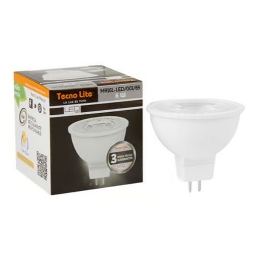 Foco MR16 LED, 6W Base GX5.3 Blanco Cálido/ Blanco Frío - Wattko