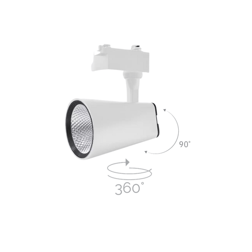 Lampara Blanca Dirigible Riel Electrificado 30W, 127V, En Blanco Neutro - Wattko