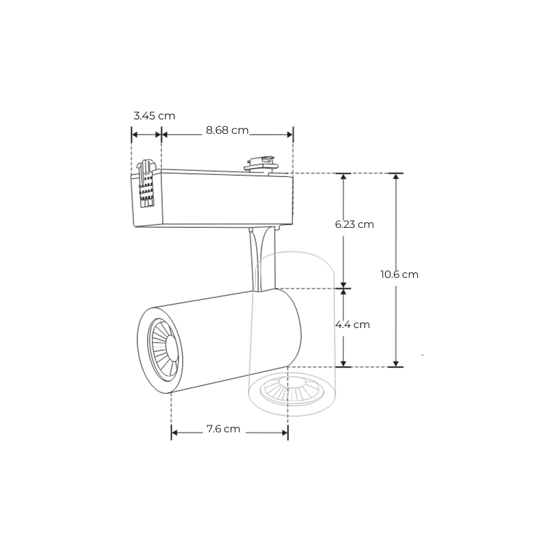 Lampara Blanca Dirigible Riel Electrificado 5W, 127V, En Blanco Calido - Wattko