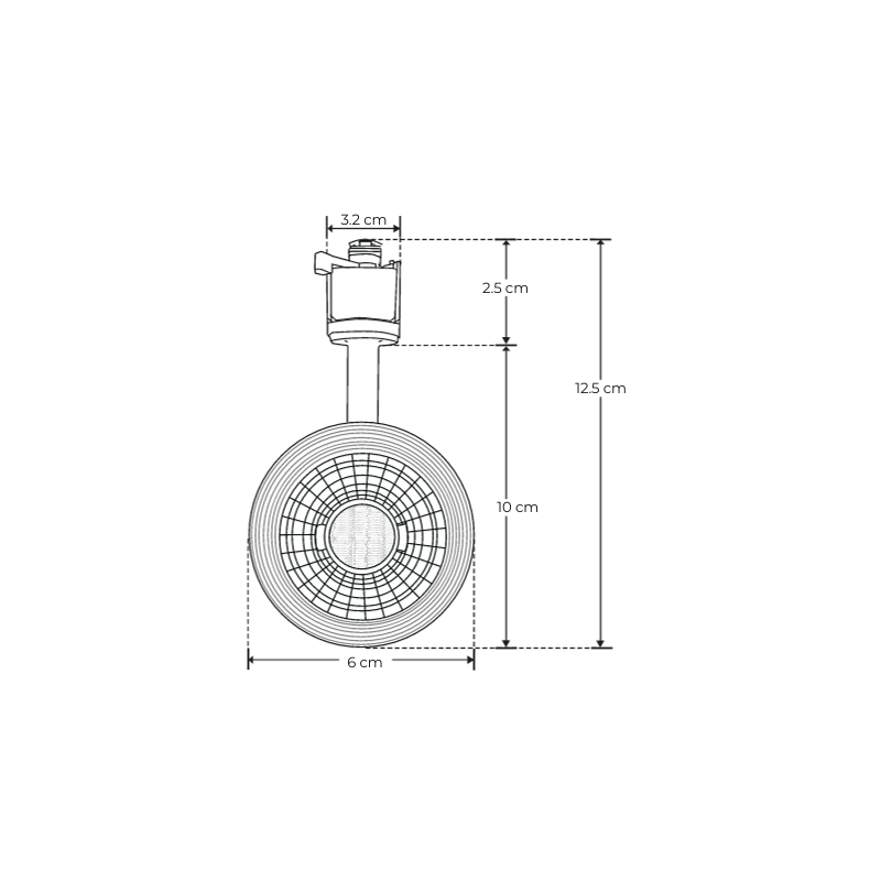 Lampara Blanca Dirigible Riel Electrificado12W, 127V, En Blanco Neutro y Calido - Wattko