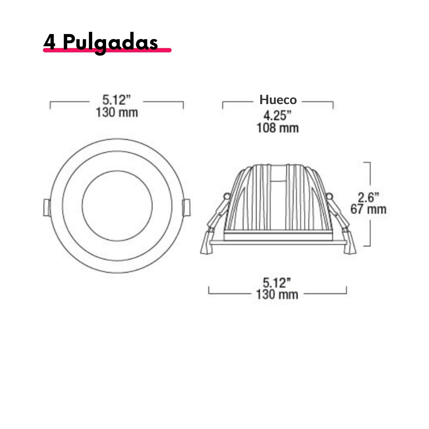 Lampara De Techo LED Atenuable De 4