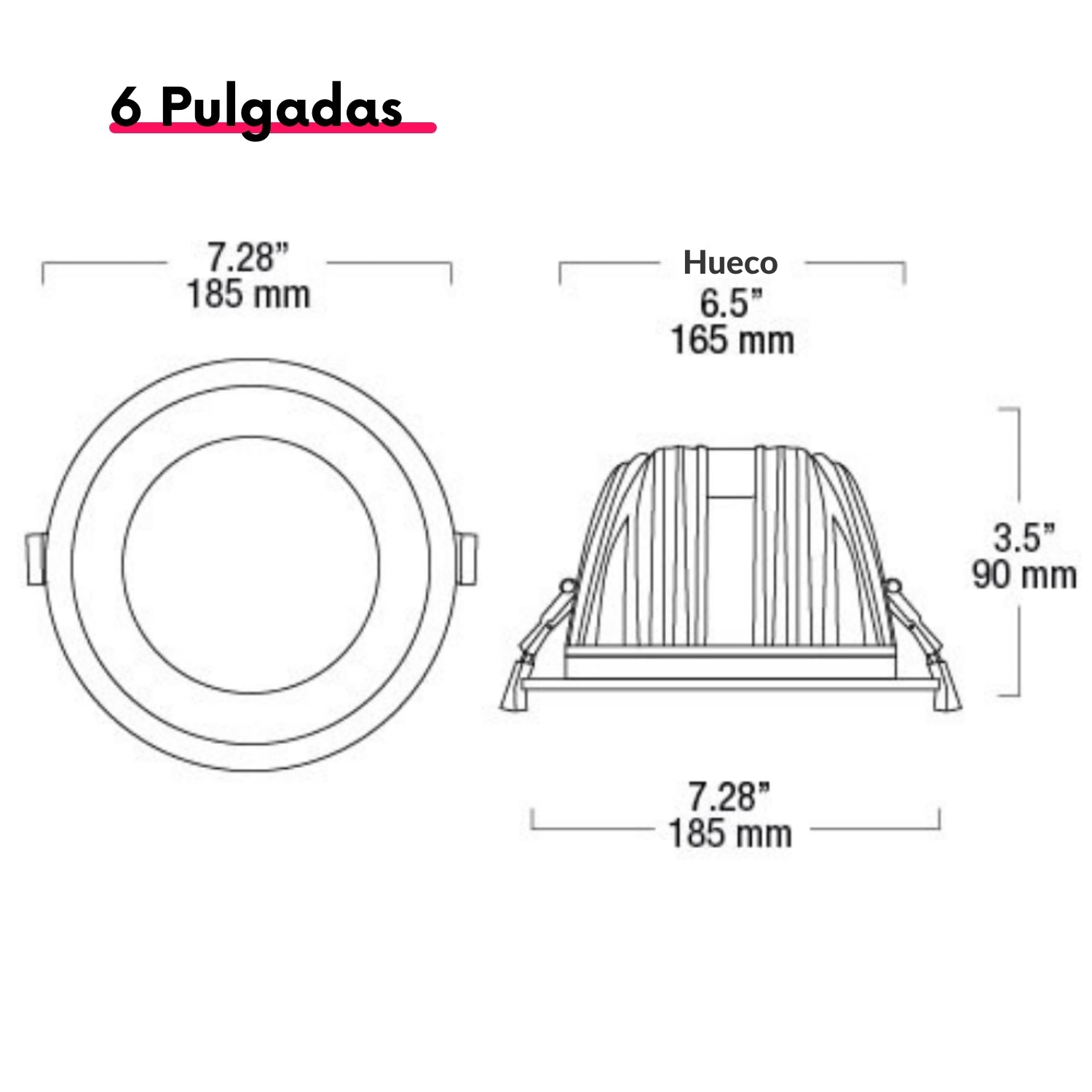 Lampara De Techo LED Atenuable De 6