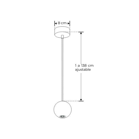 Lampara LED Colgante Esferica 4.5W, - Wattko