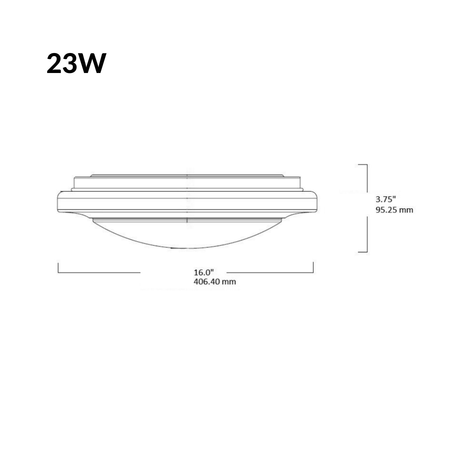 Lámpara LED de sobreponer para exterior 23W - Wattko