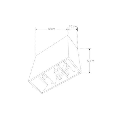 Lampara LED Doble Disparo Rectangular Blanco, Exterior, Blanco Cálido 3K - Wattko