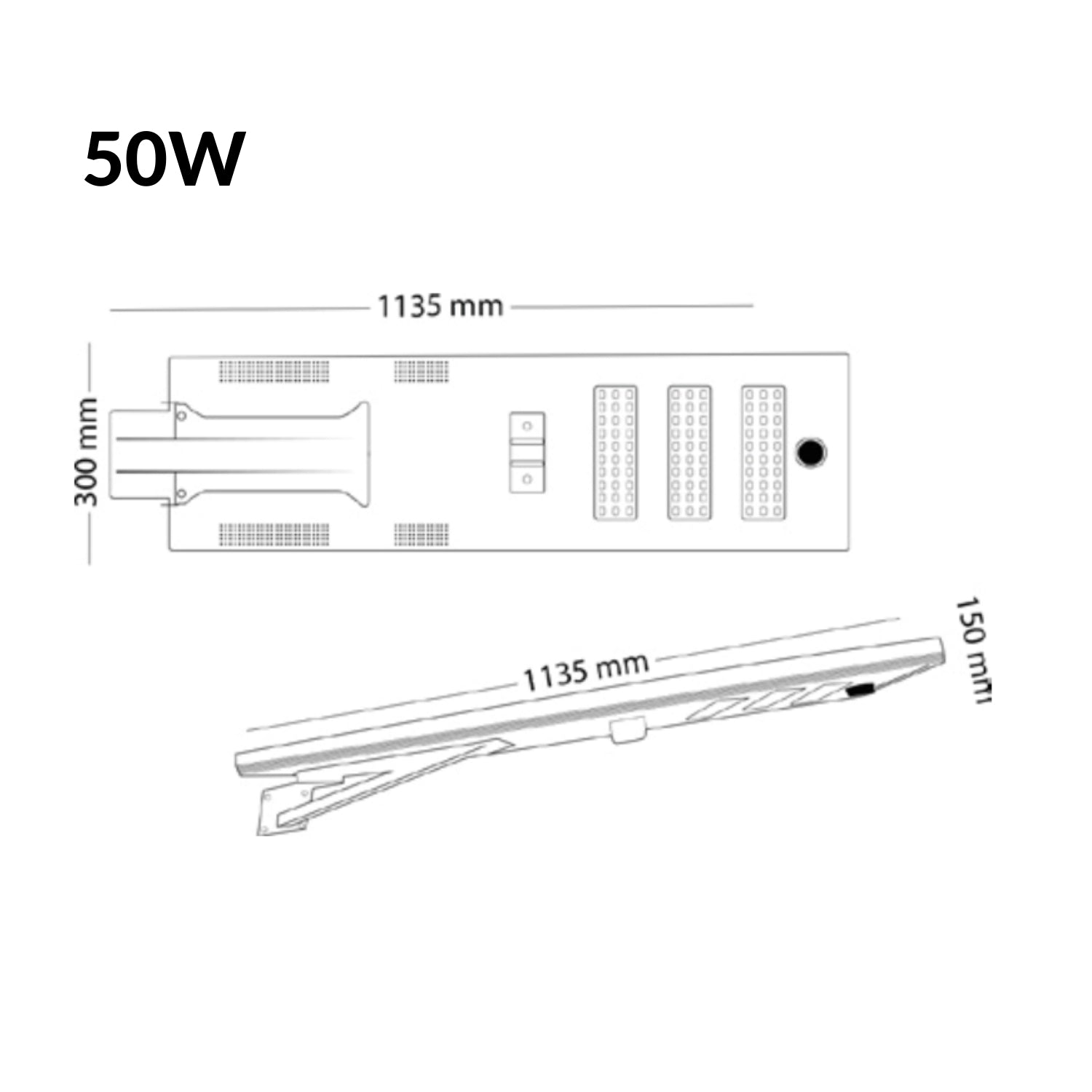 Luminaria Suburbana Solar STR 30W, 50W, 100W, 120W - Wattko