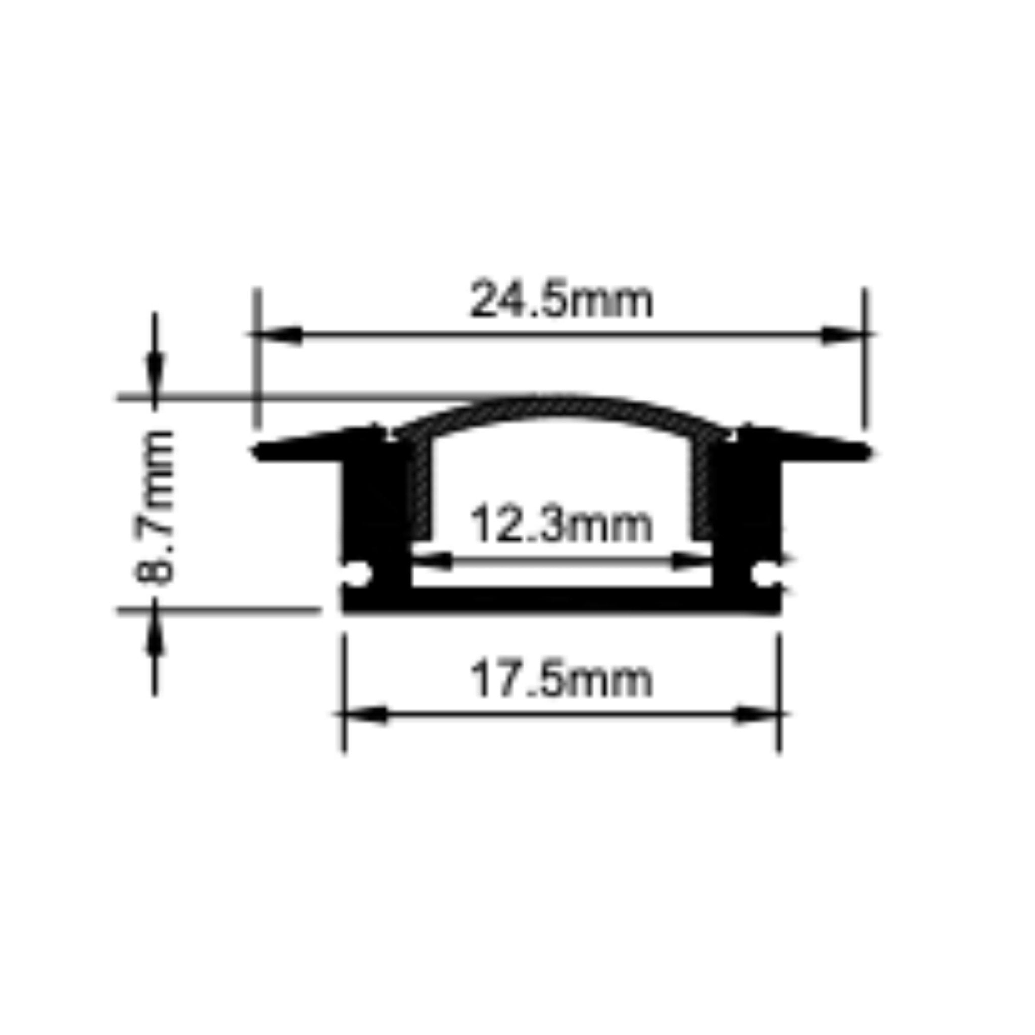 Perfil Aluminio 102 Empotrar 17.5X8.7MM - Wattko