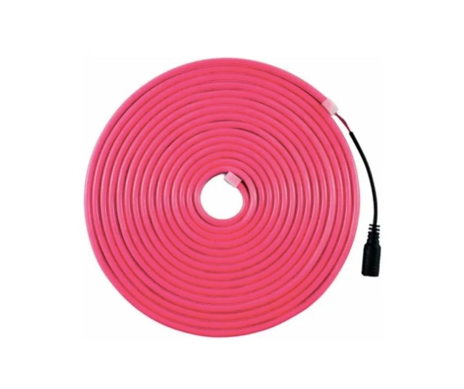 Tira Neon Rosa 12V, Rollo 5m, 12W por metro / Para Letreros Luminosos - Wattko